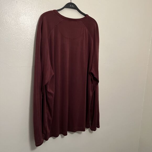 Wilke Rodriguez Contrast Stitch Silk Long Sleeve Crewneck Shirt, Brown- XXL Tall - Picture 11 of 11